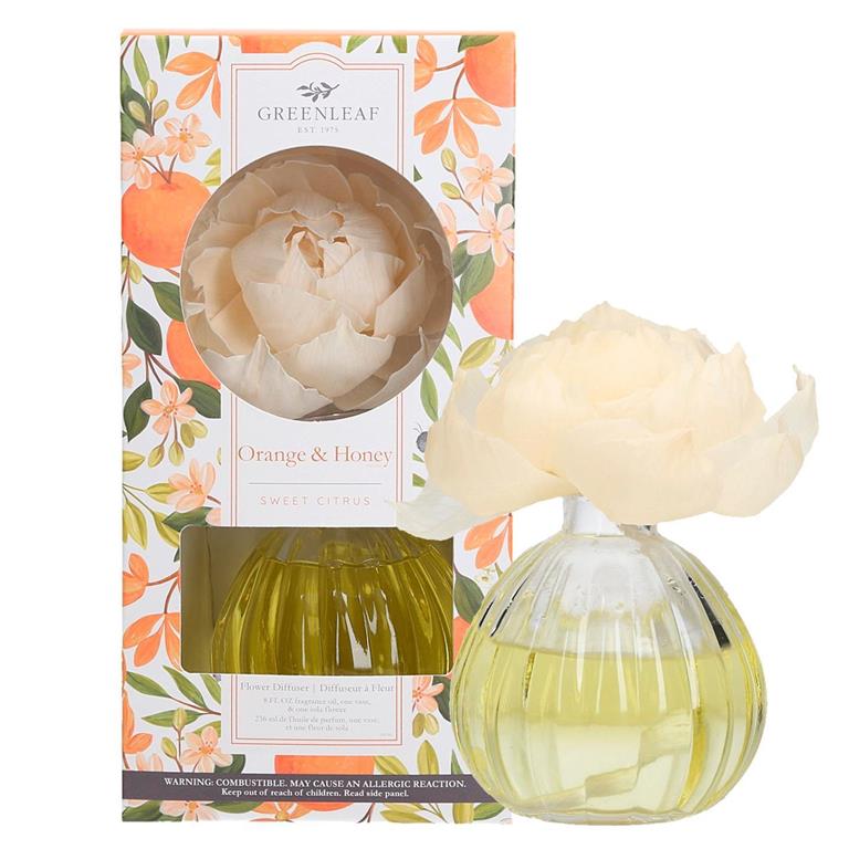 Green Leaf Orange and Honey Flower Diffuser