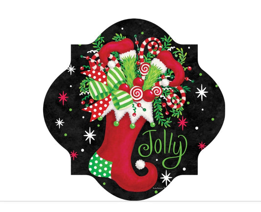 Custom Decor Jolly Stocking Door Hanger