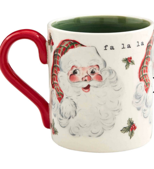 Santa Face Vintage Mug