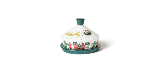 Cotton Colors Christmas Village Butter Dish