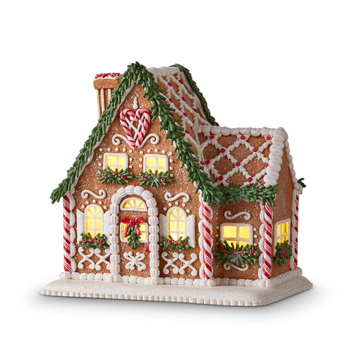 Lighted Gingerbread House with Chimney