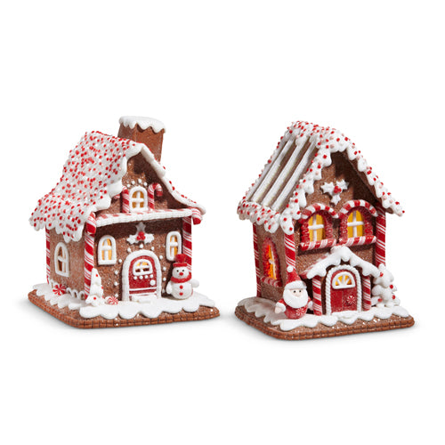 Lighted Peppermint Gingerbread House