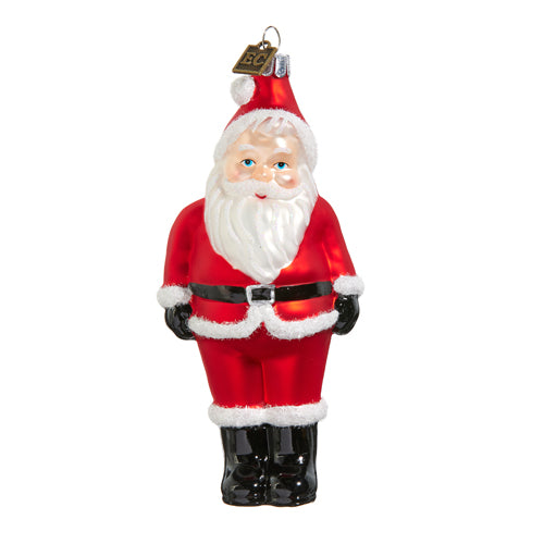 Tinsel Tree Santa Ornament