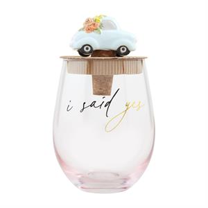 Said Yes Engaged Wine Glass