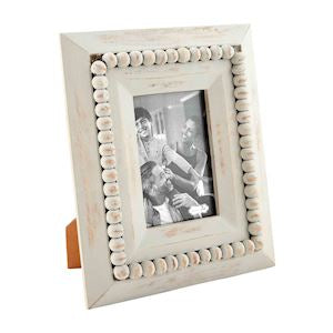 Small Gray Bead Wood Frame