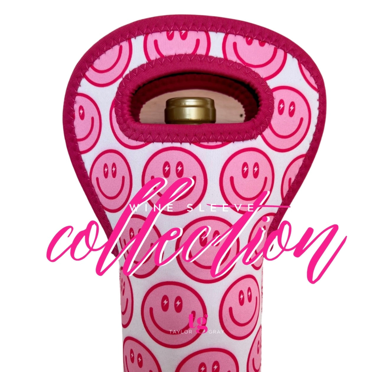 The Happy Pink Wine Sleeve