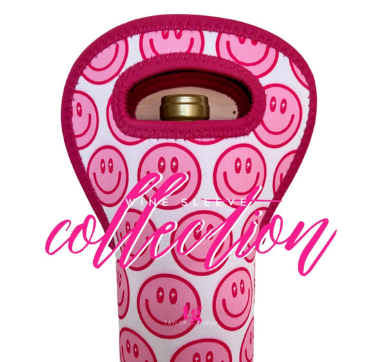The Happy Pink Wine Sleeve