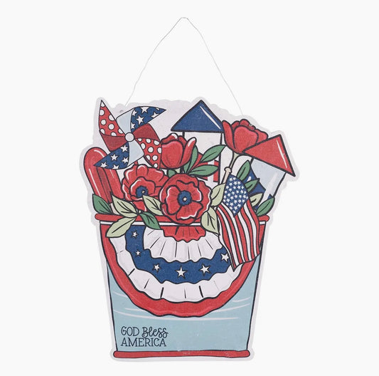 July 4th Bucket/Hello Friends Flower Bucket Burlee