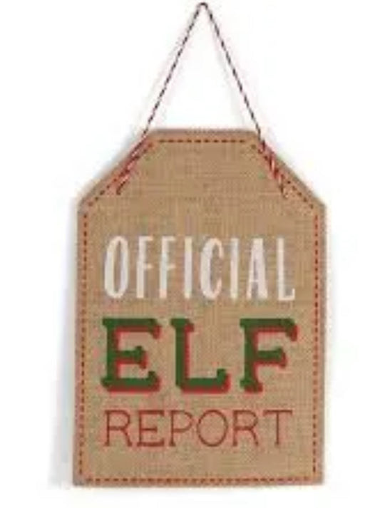 Elf Report Chalkboard Sign