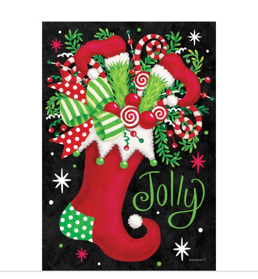 Custom Decor Jolly Stocking Large Flag