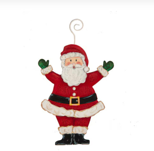 Round Top Joyful Santa Ornament