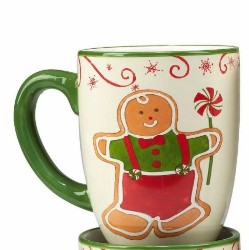 Gingerbread Boy Peppermint Stick Mug