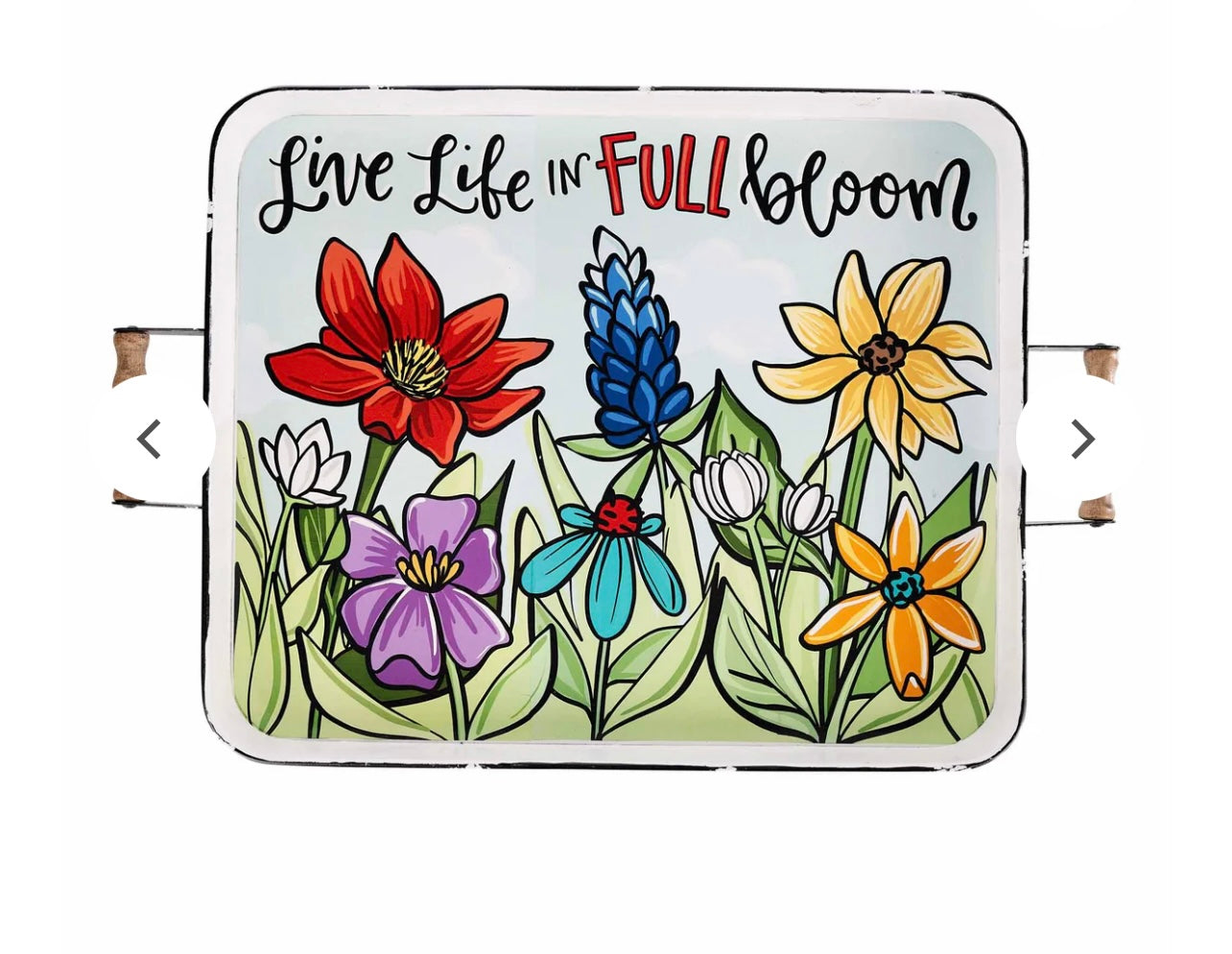 Live Life Full Bloom Enamel Tray