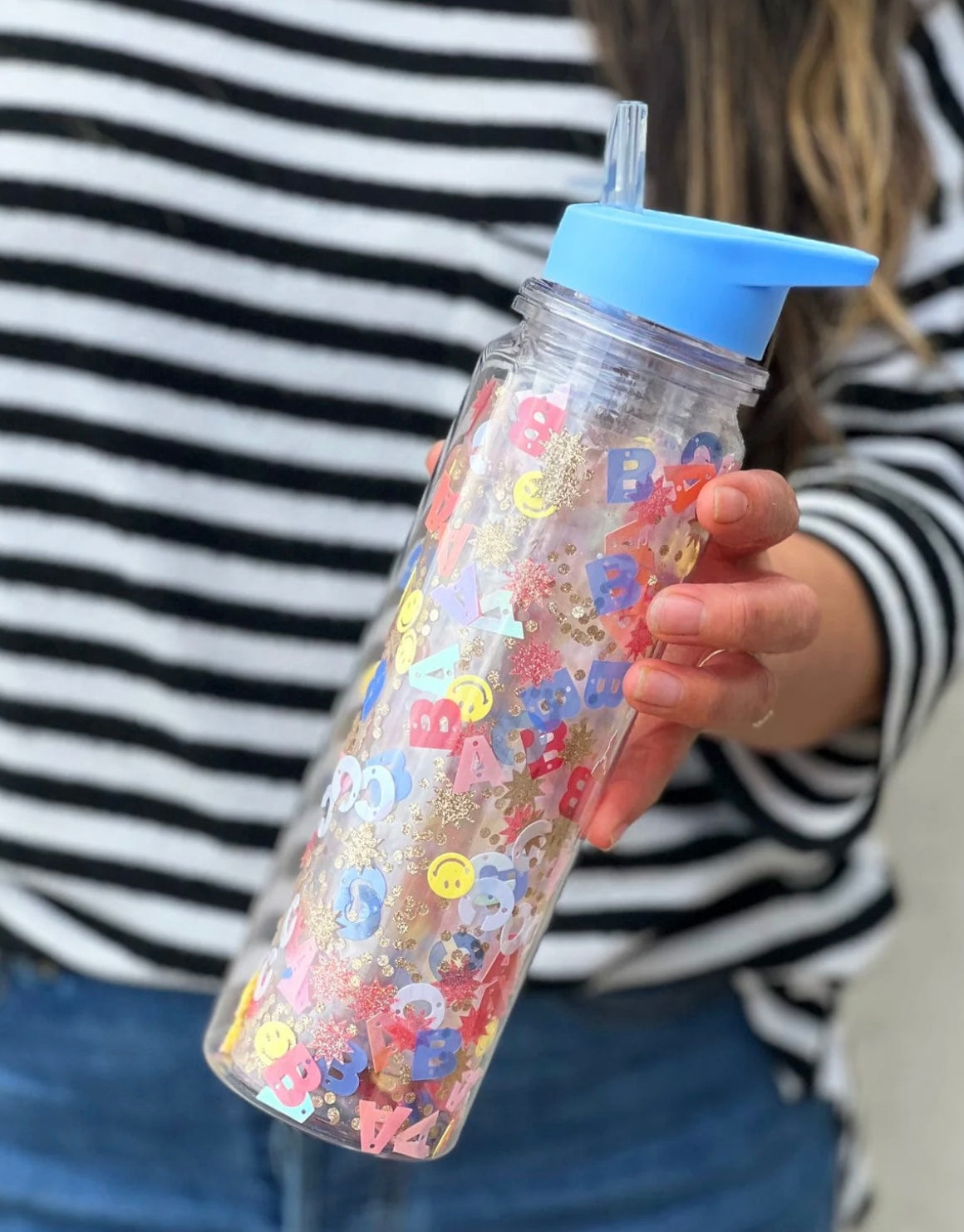 Little Letters Confetti Water Bottle