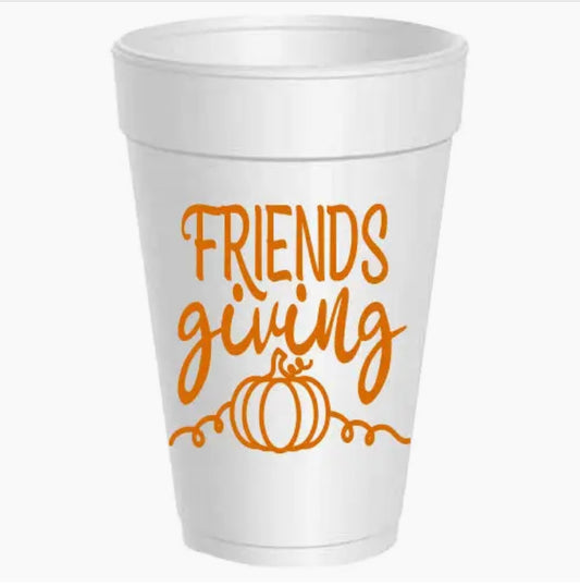 Friendsgiving Styrofoam Cups- 10 Pack