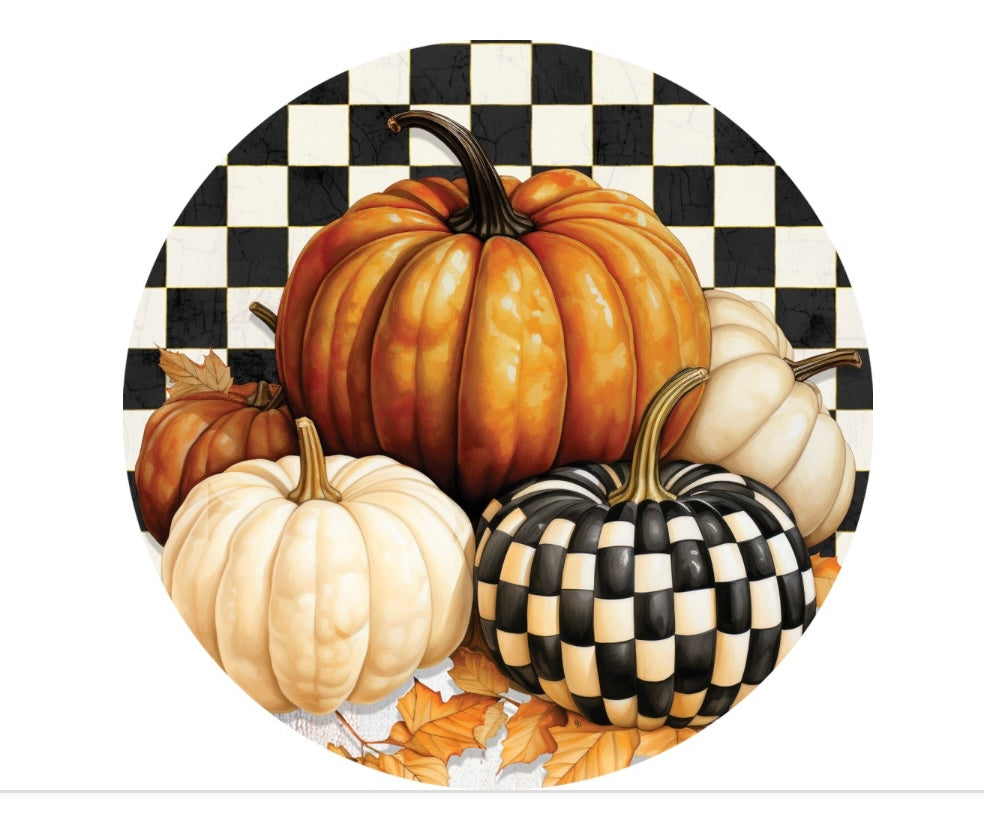 Checkered Pumpkins Hang Around