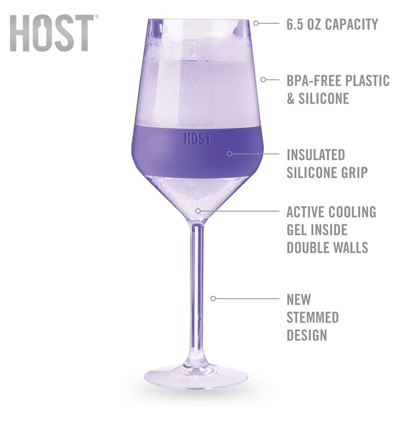 Host Wine Freeze Stemmed Cooling Cup- Set of 4