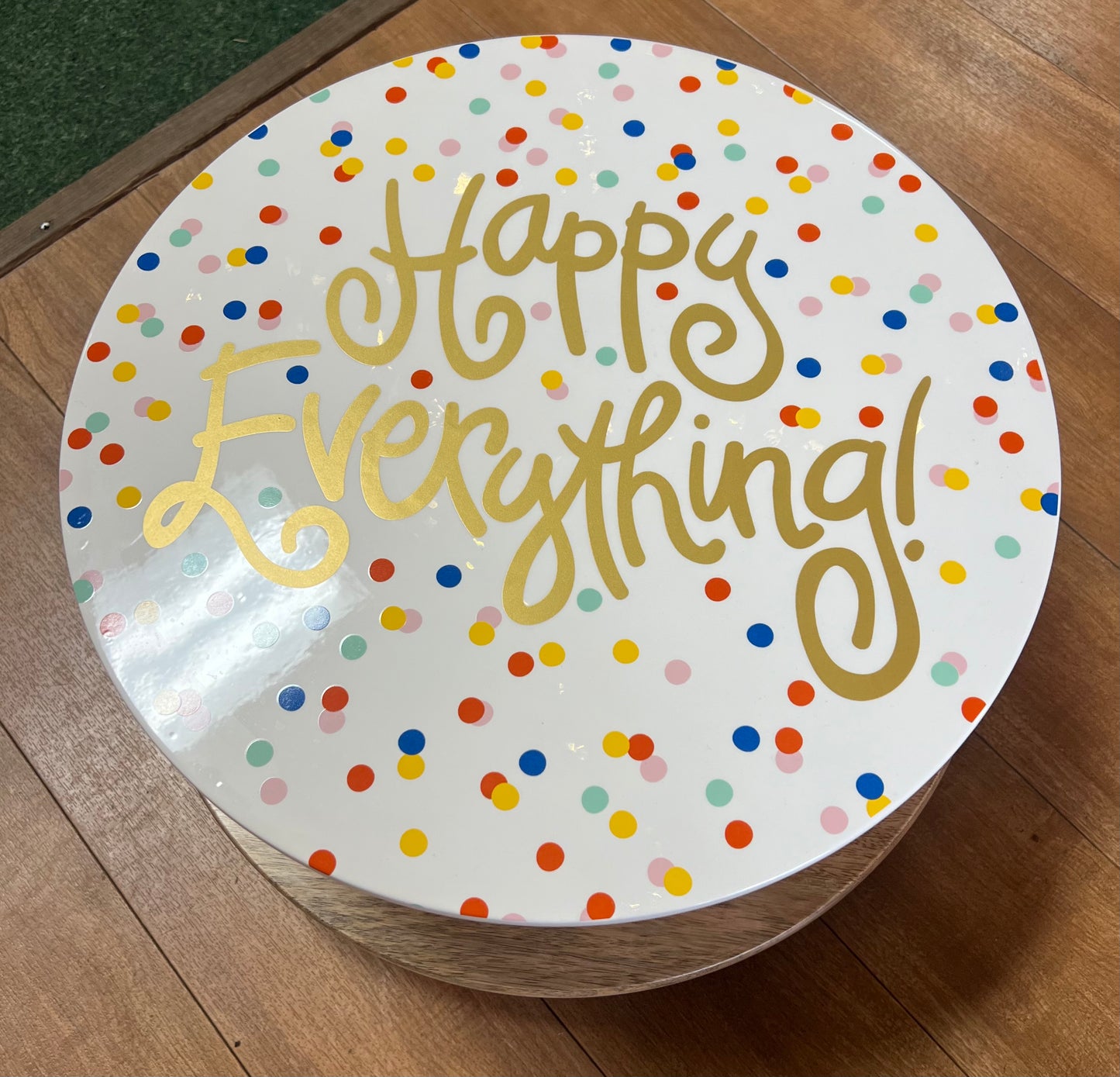 Happy Everything Happy Dot Cake Stand