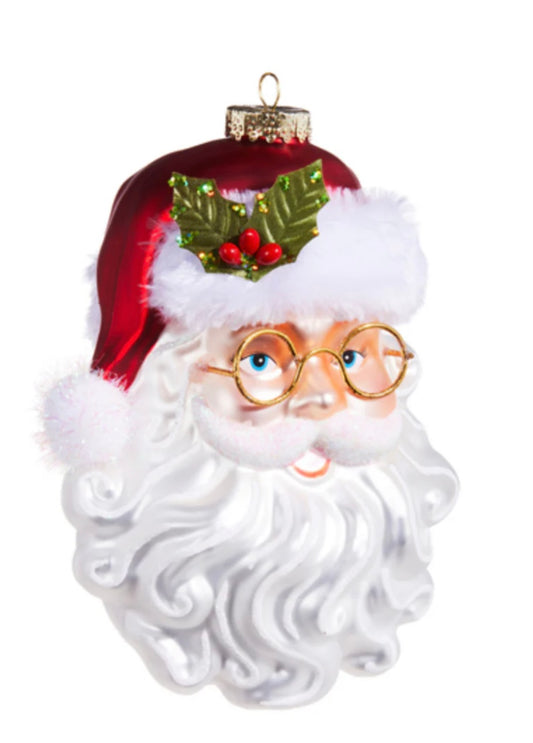 Santa with Glasses Ornament