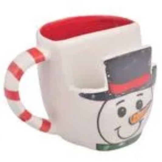 Snowman Mug with Cookie Slot