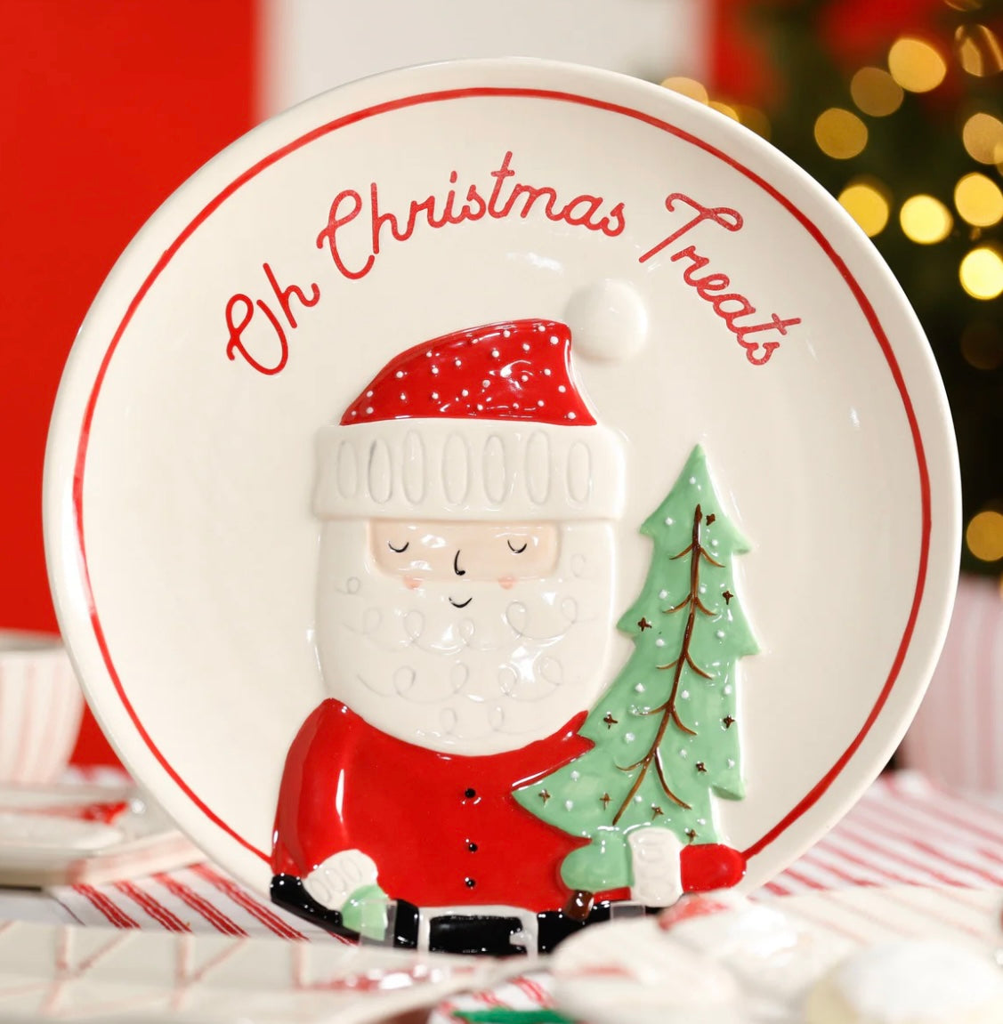 Oh Christmas Treats Santa Round Platter