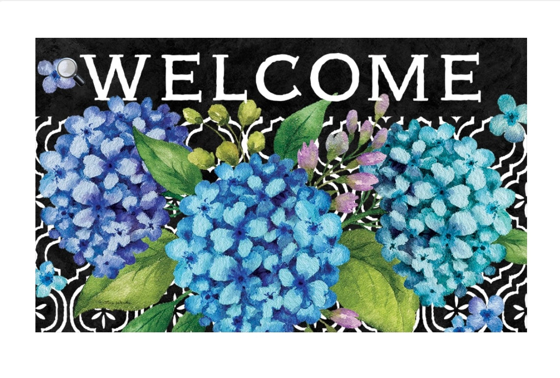 Hydrangeas on Black Mat