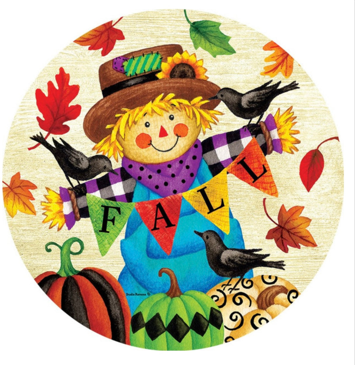 Whimsical Scarecrow Sun Catcher