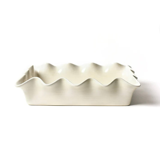 Cotton Colors White 13in Ruffle Casserole Dish