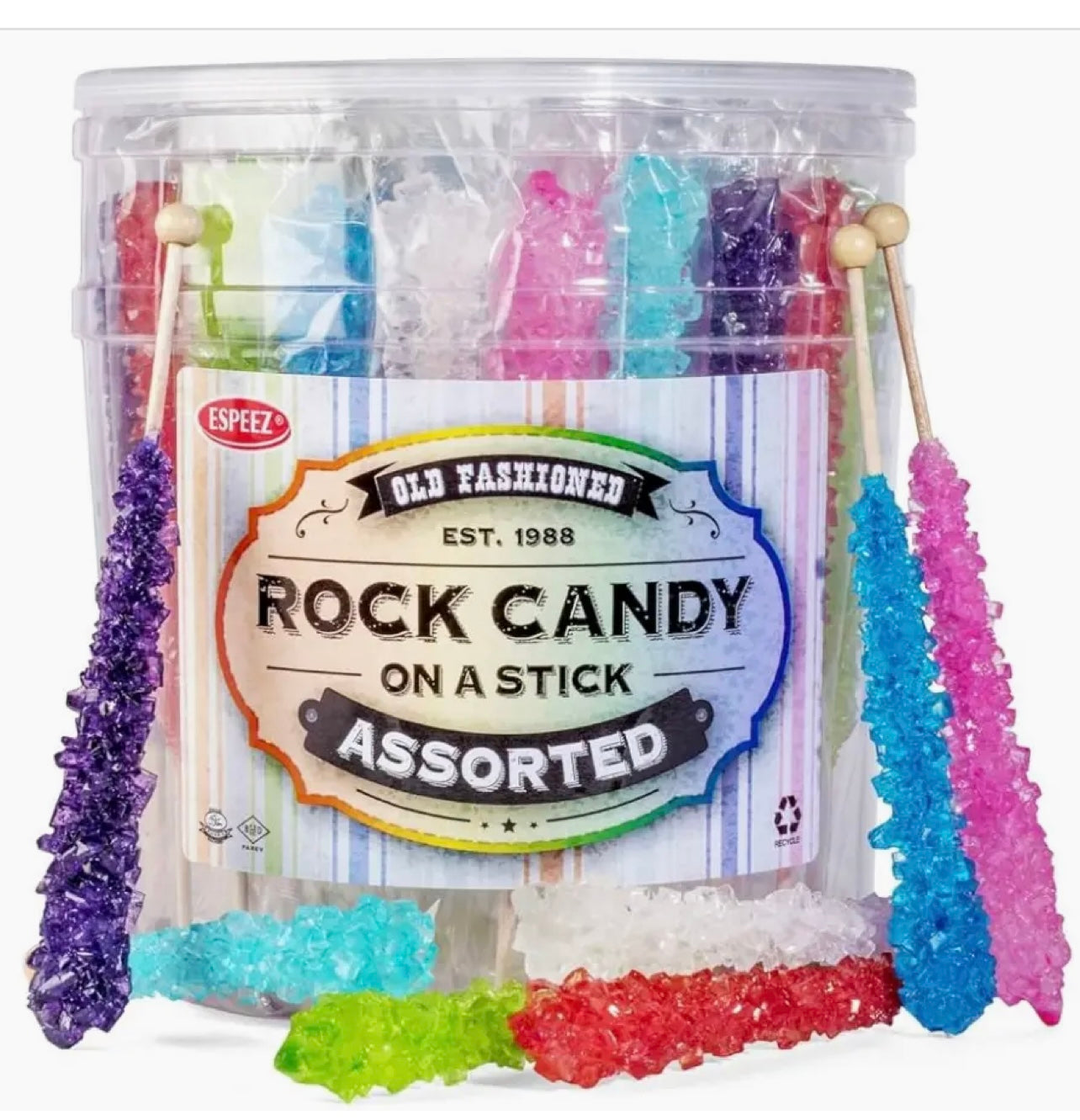 Nostalgic Old Fashioned Rock Candy with Stick