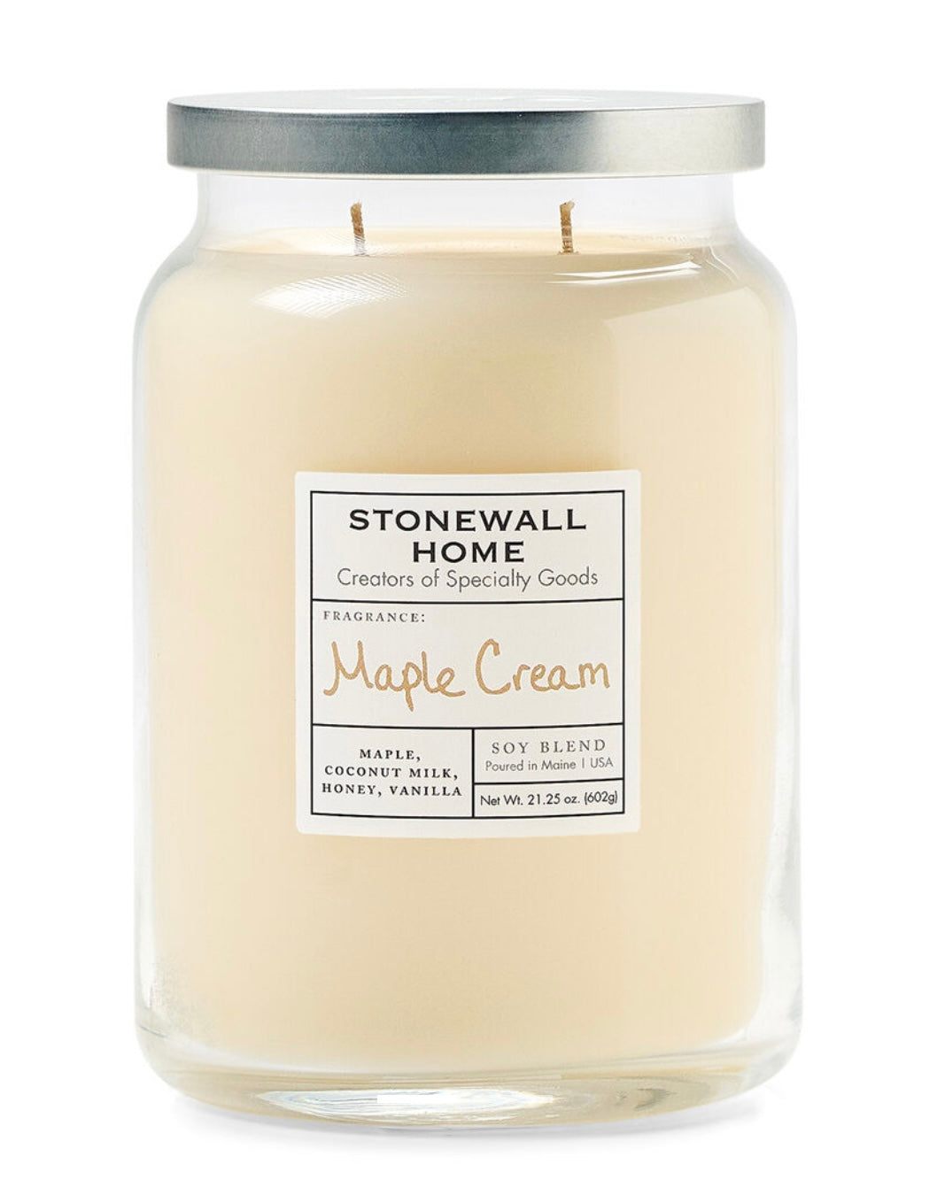 Stonewall Home Maple Cream Large Candle