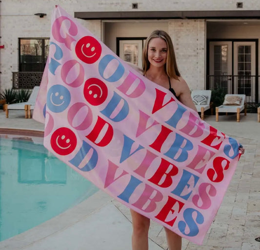 Happy Good Vibes Quick Dry Towel