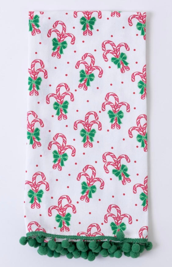 Tea Towel Candy Cane Print