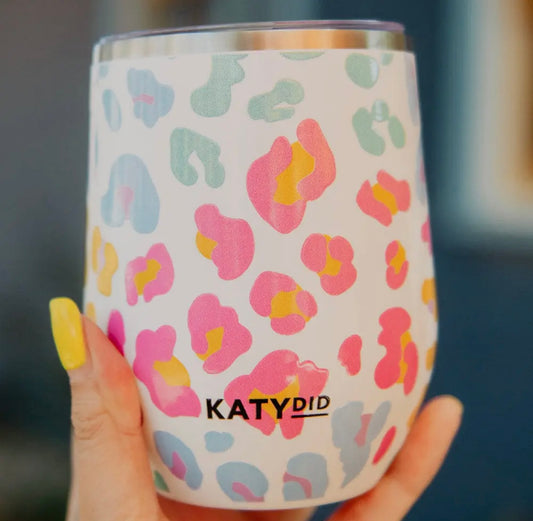 Pastel Leopard Wine Tumbler