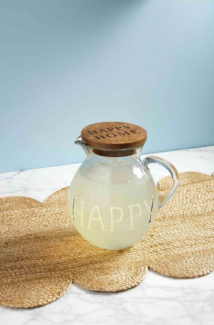 Happy Glass Pitcher