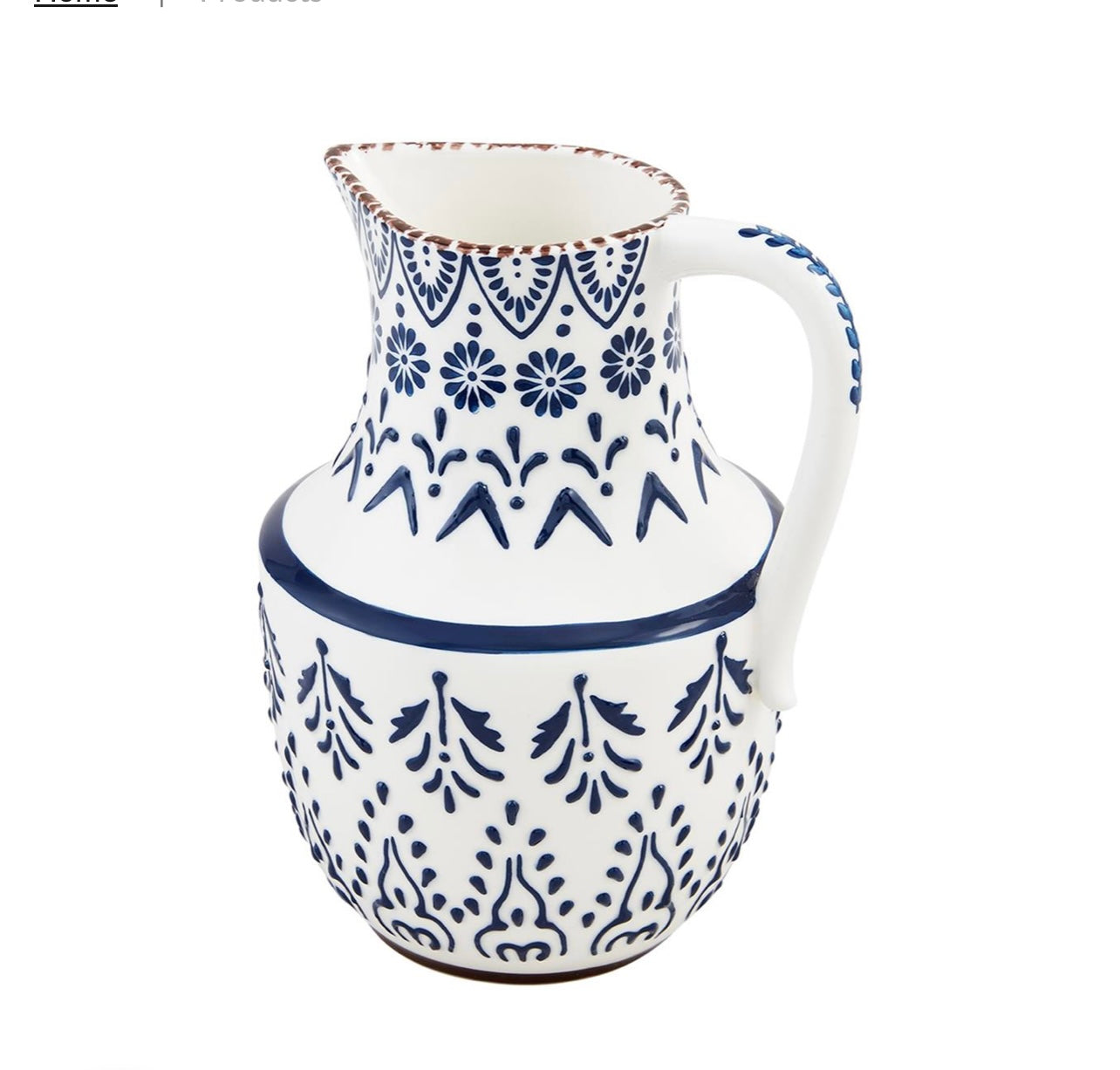 Blue Painted Pitcher