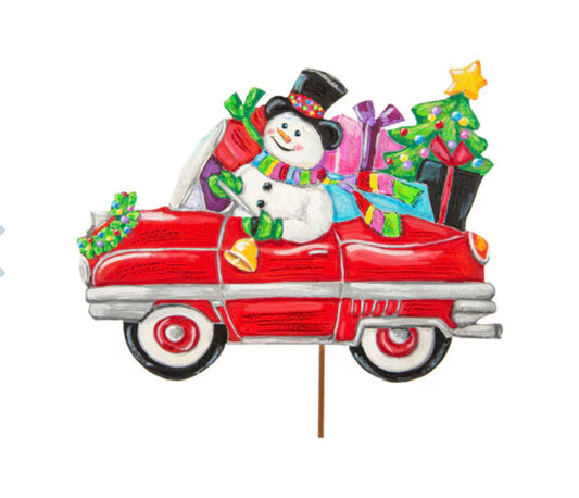 Round Top Model Car Snowman