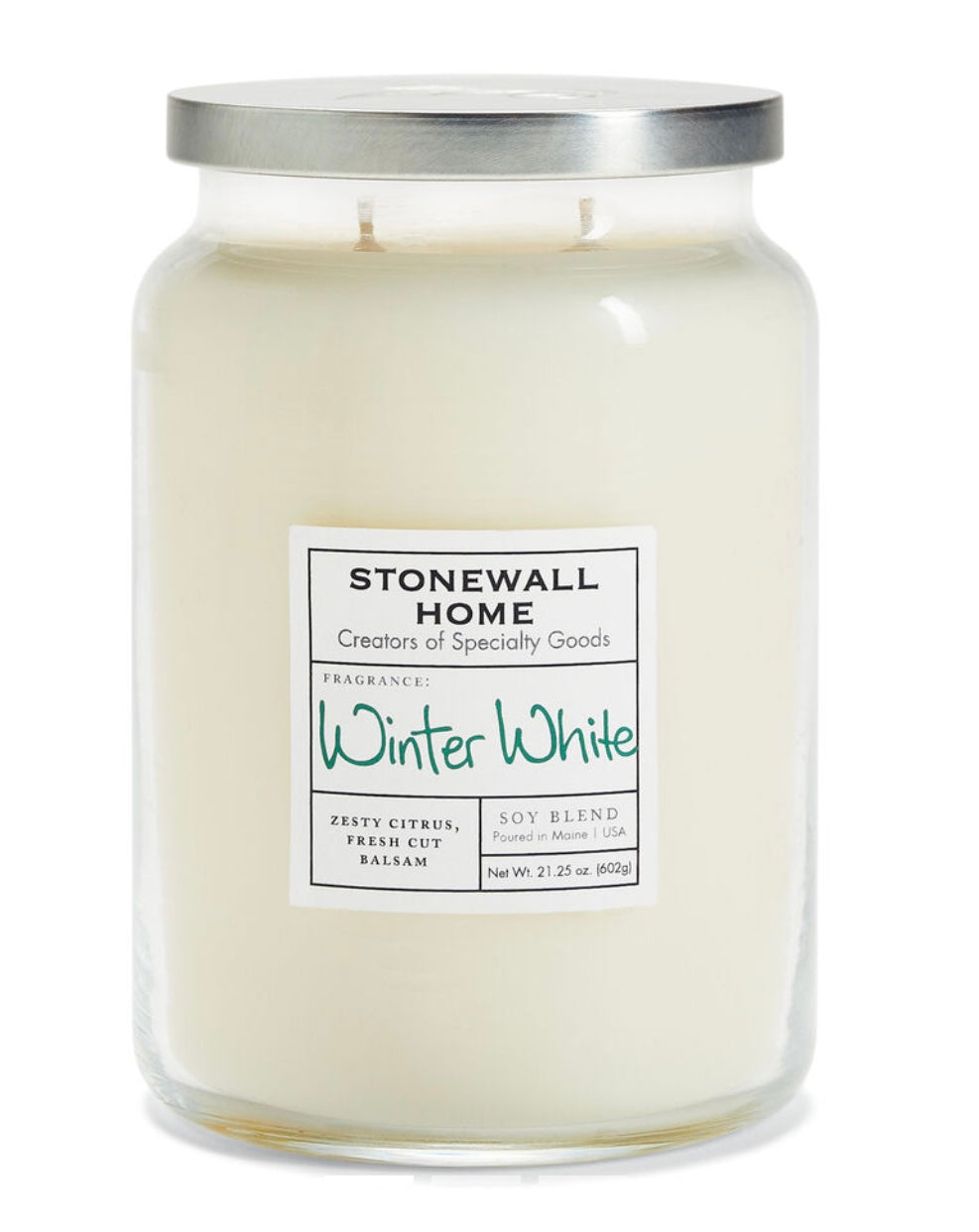 Stonewall Home Winter White Large Candle