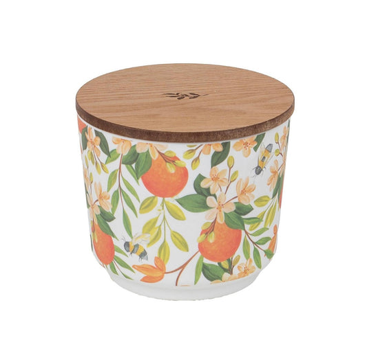 Green Leaf Orange & Honey Pattern Candle