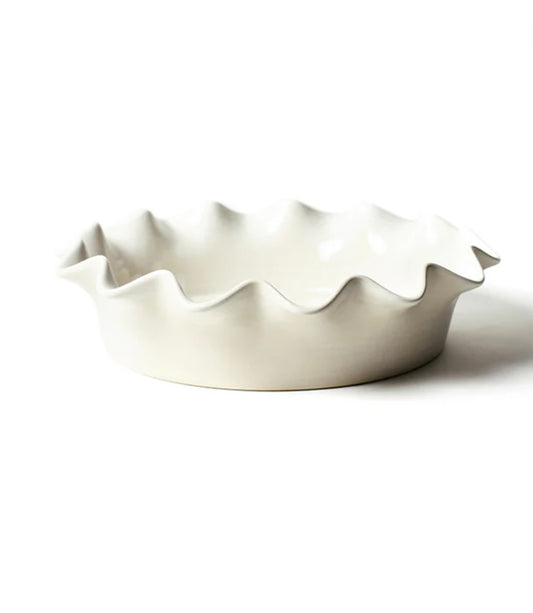 Cotton Colors White 9in Ruffle Pie Dish