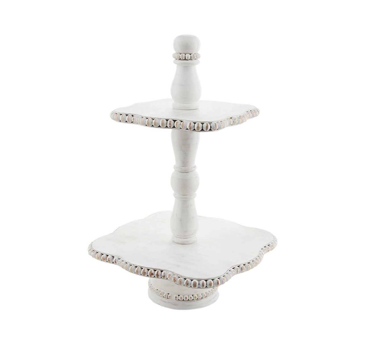 White Beaded Tiered Server