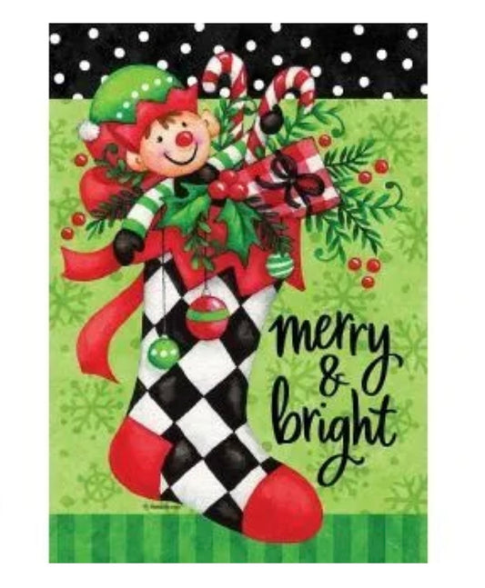 Custom Decor Elf Stocking Small Flag