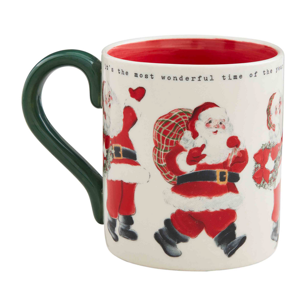 Santa Wreath Vintage Mug